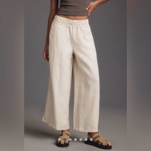 Anthropologie The Somerset  Pull On Linen Pants Size L - Picture 2 of 16